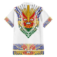 Haiti Flag Traditional Dashiki Family Matching Short Sleeve Bodycon Dress and Hawaiian Shirt White Color LT03 - Polynesian Pride
