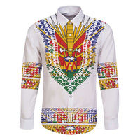 Haiti Flag Traditional Dashiki Family Matching Short Sleeve Bodycon Dress and Hawaiian Shirt White Color LT03 Dad's Shirt - Long Sleeve White - Polynesian Pride
