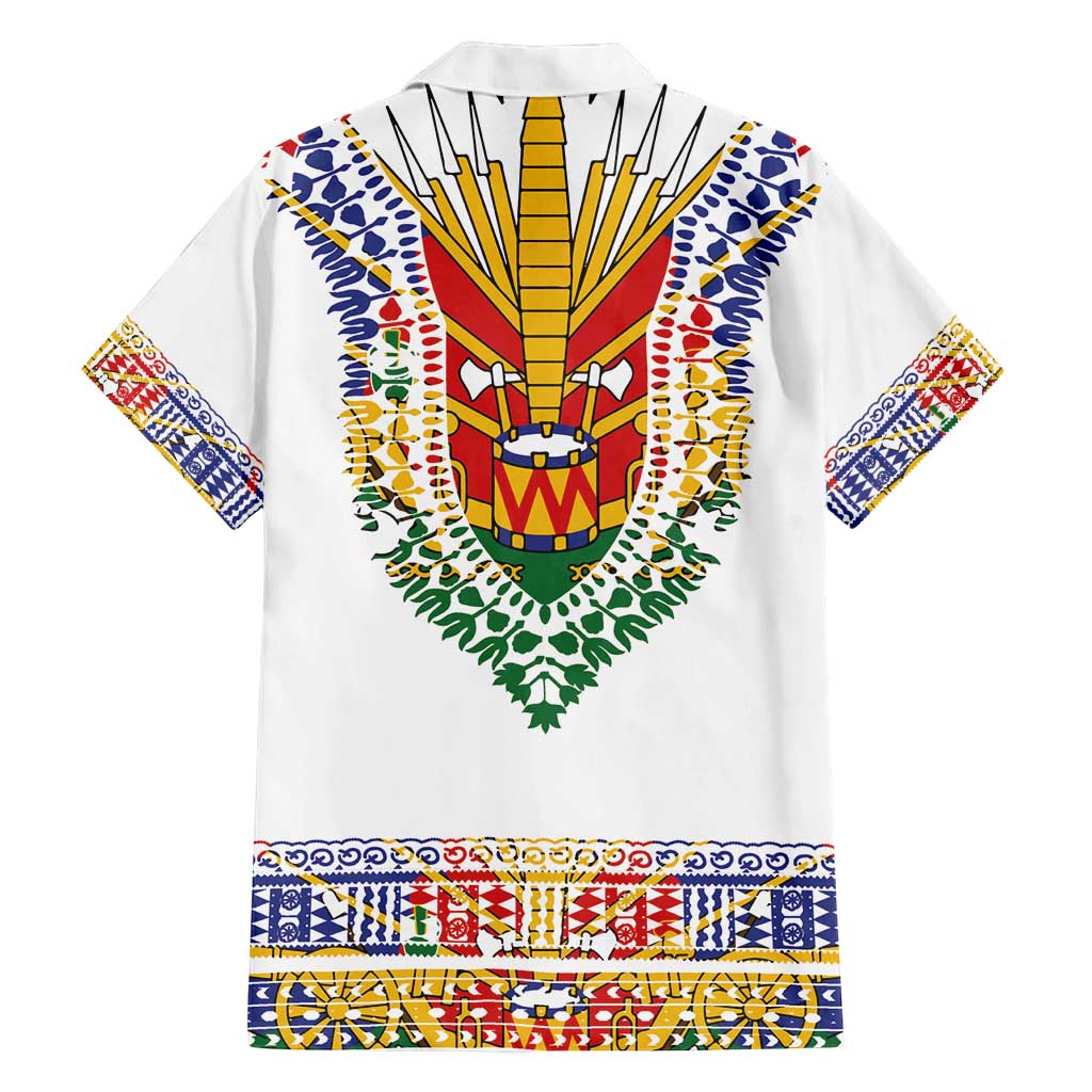 Haiti Flag Traditional Dashiki Family Matching Summer Maxi Dress and Hawaiian Shirt White Color - Polynesian Pride
