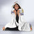 Haiti Flag Traditional Dashiki Hooded Blanket White Color - Polynesian Pride