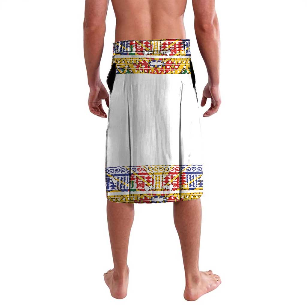 Haiti Flag Traditional Dashiki Lavalava White Color - Polynesian Pride