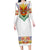 Haiti Flag Traditional Dashiki Long Sleeve Bodycon Dress White Color - Polynesian Pride