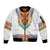 Haiti Flag Traditional Dashiki Sleeve Zip Bomber Jacket White Color - Polynesian Pride