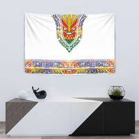 Haiti Flag Traditional Dashiki Tapestry White Color - Polynesian Pride