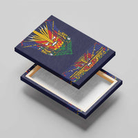Haiti Flag Traditional Dashiki Canvas Wall Art Black Color - Polynesian Pride