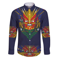 Haiti Flag Traditional Dashiki Family Matching Long Sleeve Bodycon Dress and Hawaiian Shirt Black Color LT03 Dad's Shirt - Long Sleeve Black - Polynesian Pride