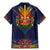 Haiti Flag Traditional Dashiki Family Matching Mermaid Dress and Hawaiian Shirt Black Color - Polynesian Pride