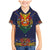 Haiti Flag Traditional Dashiki Family Matching Mermaid Dress and Hawaiian Shirt Black Color - Polynesian Pride