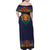 Haiti Flag Traditional Dashiki Family Matching Off Shoulder Maxi Dress and Hawaiian Shirt Black Color - Polynesian Pride