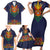 Haiti Flag Traditional Dashiki Family Matching Short Sleeve Bodycon Dress and Hawaiian Shirt Black Color - Polynesian Pride