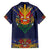 Haiti Flag Traditional Dashiki Family Matching Short Sleeve Bodycon Dress and Hawaiian Shirt Black Color - Polynesian Pride