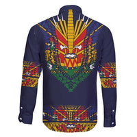 Haiti Flag Traditional Dashiki Family Matching Short Sleeve Bodycon Dress and Hawaiian Shirt Black Color LT03 - Polynesian Pride