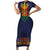 Haiti Flag Traditional Dashiki Family Matching Short Sleeve Bodycon Dress and Hawaiian Shirt Black Color - Polynesian Pride