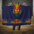 Haiti Flag Traditional Dashiki Hooded Blanket Black Color - Polynesian Pride