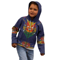 Haiti Flag Traditional Dashiki Kid Hoodie Black Color - Polynesian Pride