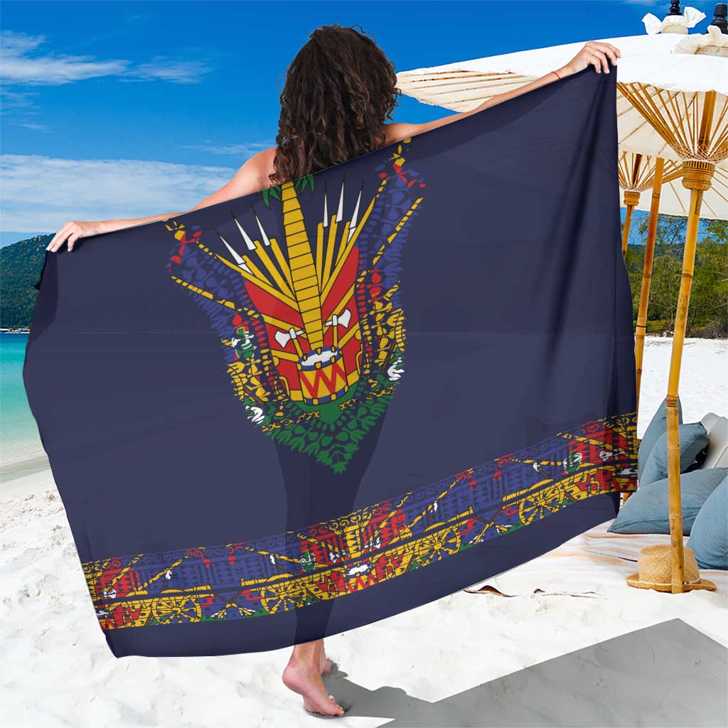Haiti Flag Traditional Dashiki Sarong Black Color - Polynesian Pride