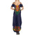 Haiti Flag Traditional Dashiki Summer Maxi Dress Black Color - Polynesian Pride