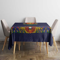 Haiti Flag Traditional Dashiki Tablecloth Black Color - Polynesian Pride