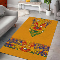 Haiti Flag Traditional Dashiki Area Rug Yellow Color - Polynesian Pride