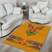 Haiti Flag Traditional Dashiki Area Rug Yellow Color - Polynesian Pride