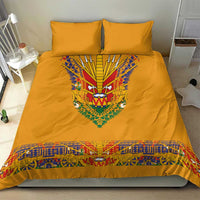 Haiti Flag Traditional Dashiki Bedding Set Yellow Color - Polynesian Pride