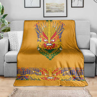 Haiti Flag Traditional Dashiki Blanket Yellow Color - Polynesian Pride