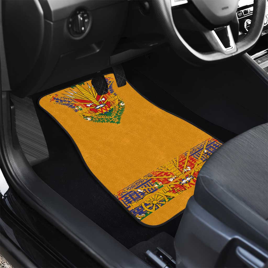 Haiti Flag Traditional Dashiki Car Mats Yellow Color - Polynesian Pride