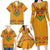 Haiti Flag Traditional Dashiki Family Matching Long Sleeve Bodycon Dress and Hawaiian Shirt Yellow Color - Polynesian Pride
