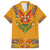 Haiti Flag Traditional Dashiki Family Matching Long Sleeve Bodycon Dress and Hawaiian Shirt Yellow Color - Polynesian Pride