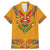 Haiti Flag Traditional Dashiki Family Matching Mermaid Dress and Hawaiian Shirt Yellow Color - Polynesian Pride