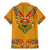 Haiti Flag Traditional Dashiki Family Matching Mermaid Dress and Hawaiian Shirt Yellow Color - Polynesian Pride