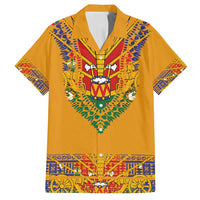 Haiti Flag Traditional Dashiki Family Matching Off Shoulder Maxi Dress and Hawaiian Shirt Yellow Color - Polynesian Pride