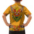 Haiti Flag Traditional Dashiki Family Matching Short Sleeve Bodycon Dress and Hawaiian Shirt Yellow Color - Polynesian Pride