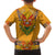 Haiti Flag Traditional Dashiki Family Matching Tank Maxi Dress and Hawaiian Shirt Yellow Color - Polynesian Pride