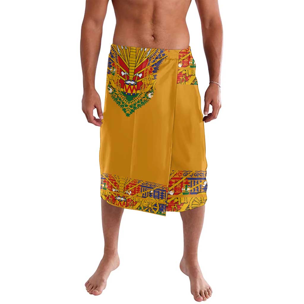 Haiti Flag Traditional Dashiki Lavalava Yellow Color - Polynesian Pride