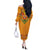 Haiti Flag Traditional Dashiki Off The Shoulder Long Sleeve Dress Yellow Color - Polynesian Pride