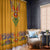 Haiti Flag Traditional Dashiki Window Curtain Yellow Color - Polynesian Pride