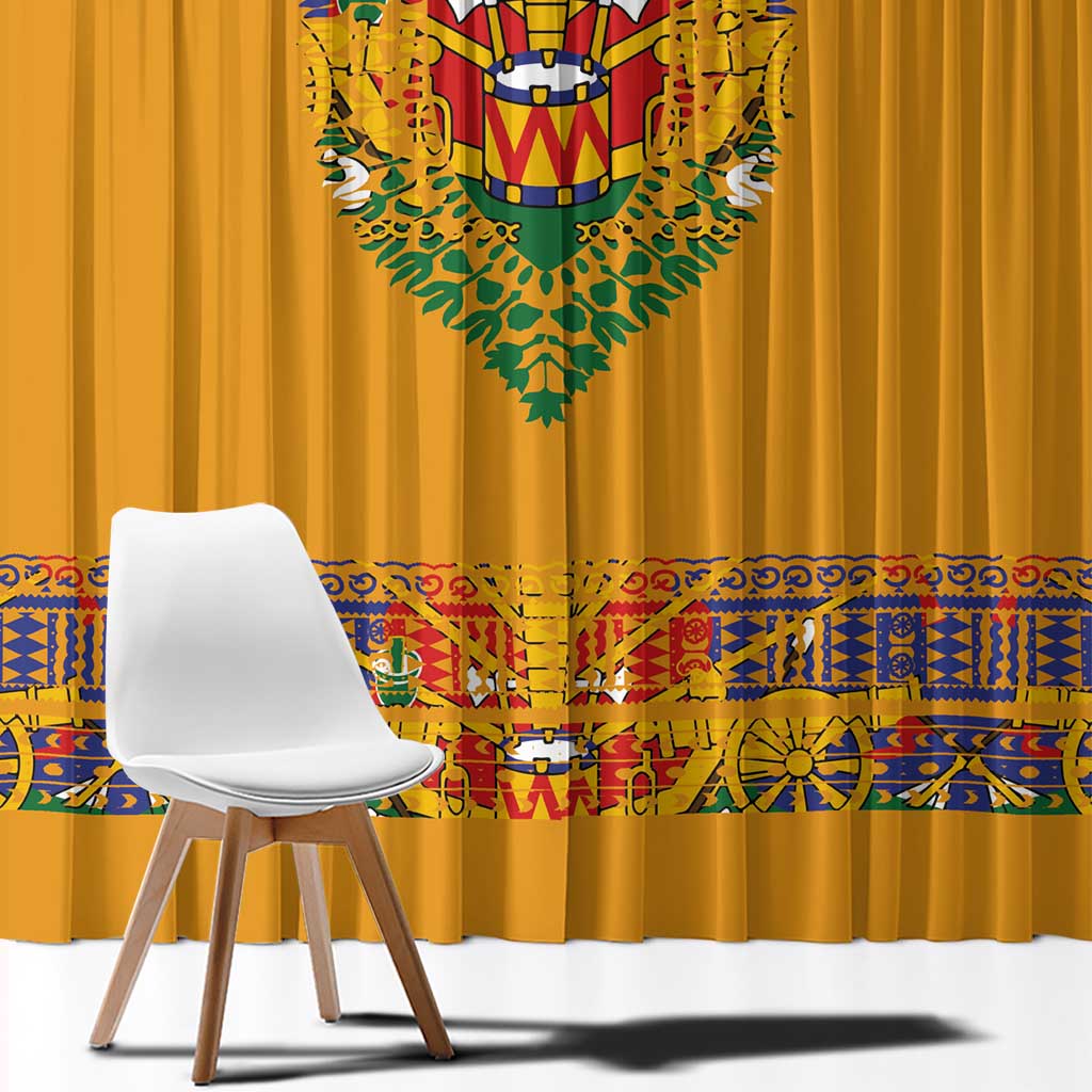 Haiti Flag Traditional Dashiki Window Curtain Yellow Color - Polynesian Pride