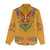 Haiti Flag Traditional Dashiki Women Casual Shirt Yellow Color - Polynesian Pride