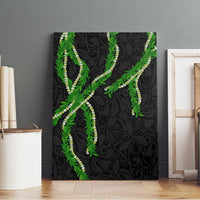Hawaii Maile Lei Canvas Wall Art Aloha Black Color