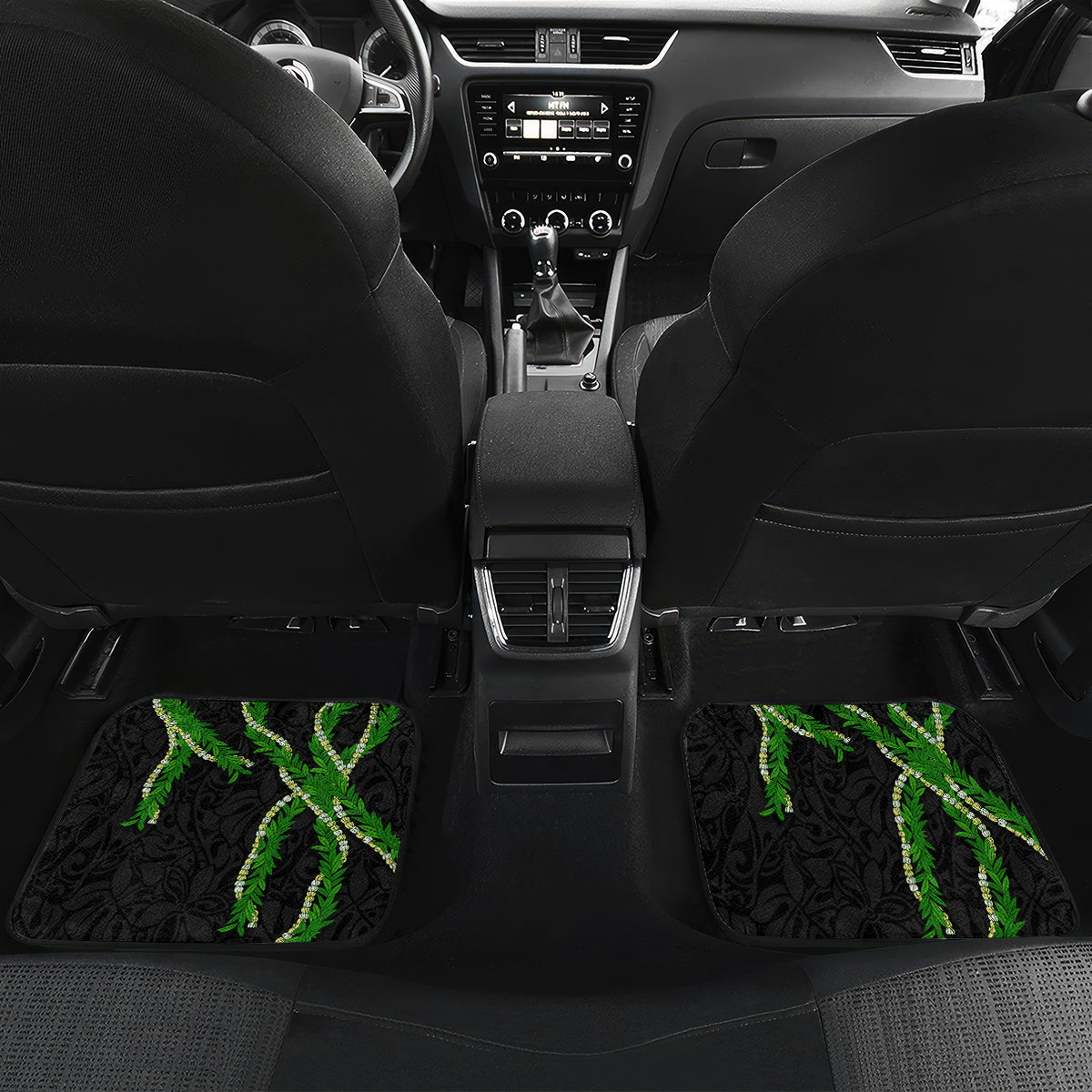 Hawaii Maile Lei Car Mats Aloha Black Color