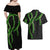 Hawaii Maile Lei Couples Matching Off Shoulder Maxi Dress and Hawaiian Shirt Aloha Black Color