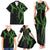 Hawaii Maile Lei Family Matching Tank Maxi Dress and Hawaiian Shirt Aloha Black Color