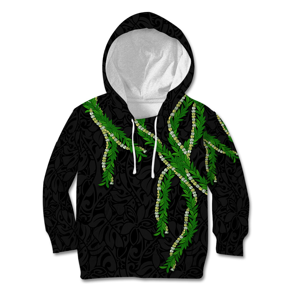 Hawaii Maile Lei Kid Hoodie Aloha Black Color