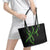 Hawaii Maile Lei Leather Tote Bag Aloha Black Color