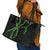 Hawaii Maile Lei Leather Tote Bag Aloha Black Color