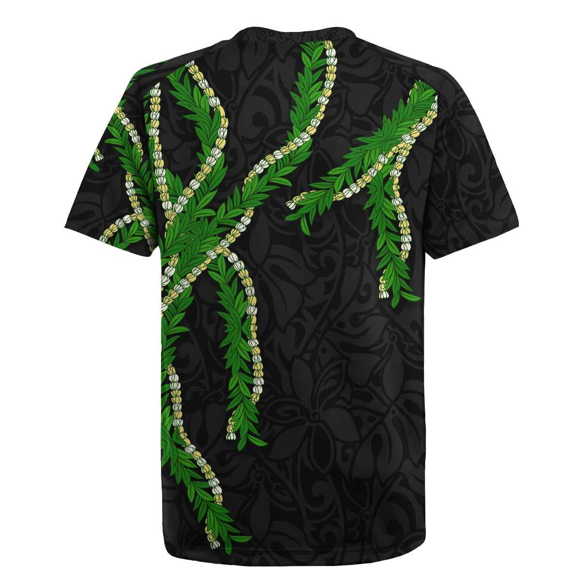 Hawaii Maile Lei Rugby Jersey Aloha Black Color