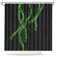Hawaii Maile Lei Shower Curtain Aloha Black Color