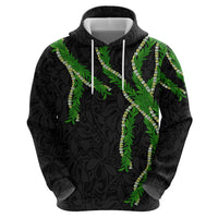 Hawaii Maile Lei Zip Hoodie Aloha Black Color