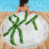 Hawaii Maile Lei Beach Blanket Aloha White Color